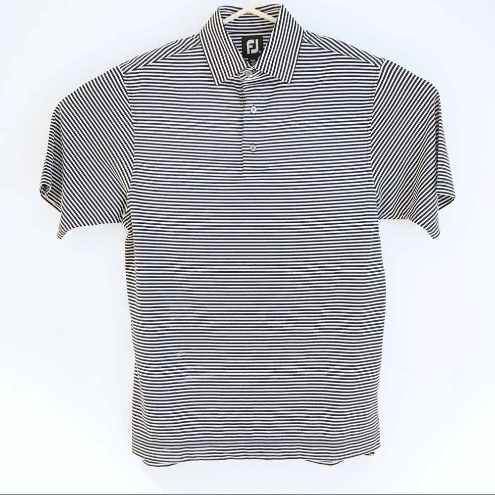 FootJoy Striped Navy White Golf Polo SIZE Small